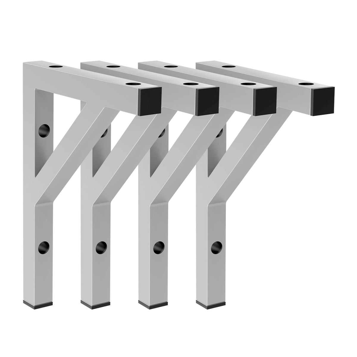 Winkelträger Stahl | 28 x 21,5 cm | Silber (4er-Set)