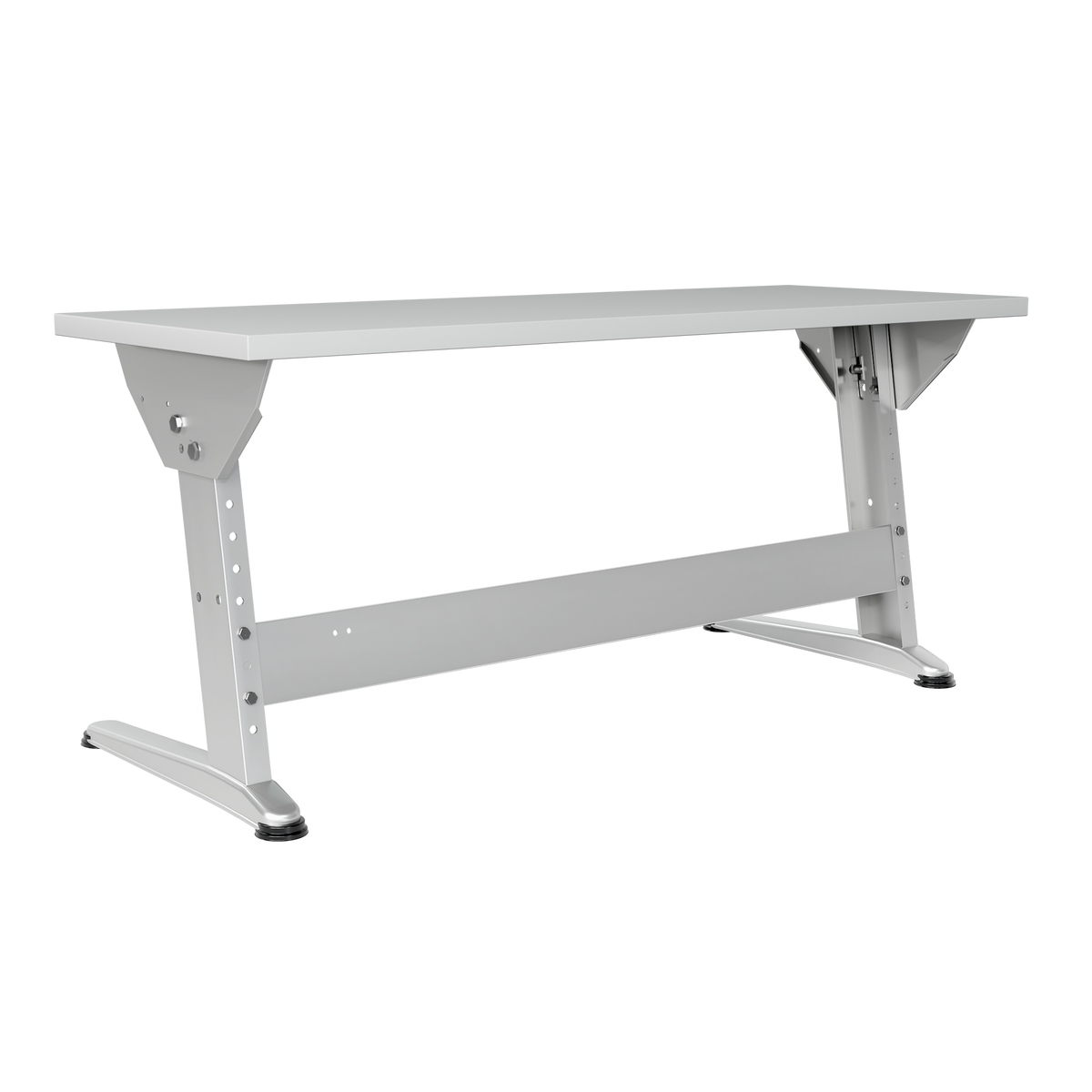 Doppelschreibtisch | 130 × 50 cm | Grau / Silber