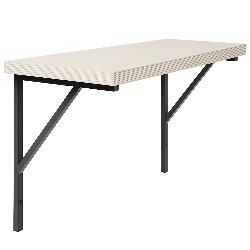 Hängende Werkbank | 120 x 49 cm | Schwarz