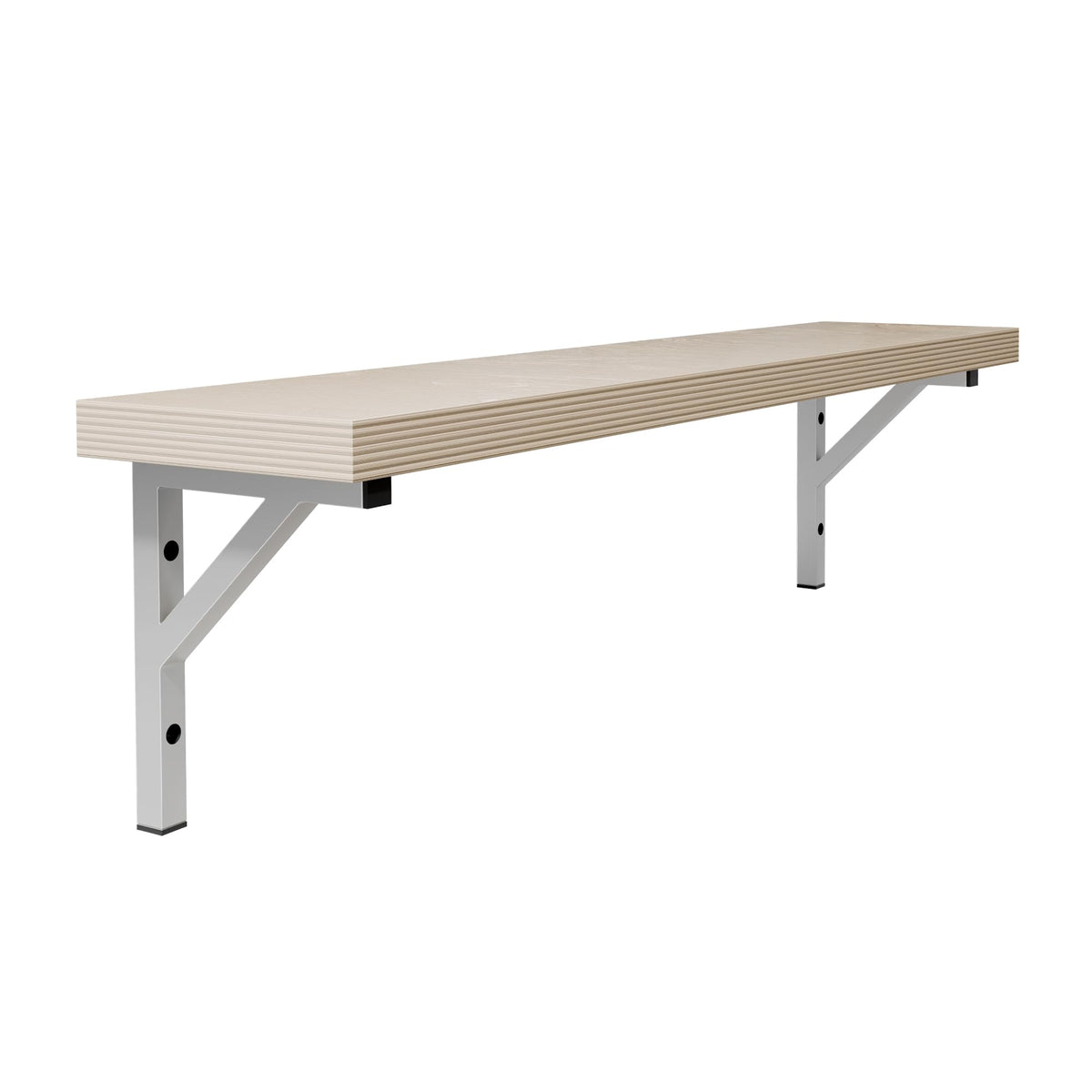 Wandregal | 120 x 24,5 cm | Multiplex 40 mm | Silber