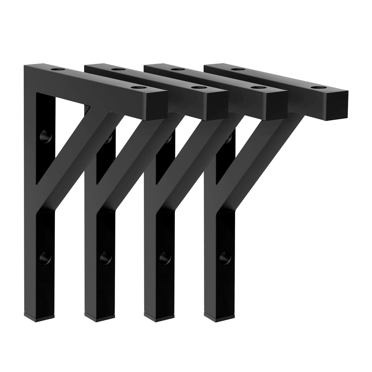 Stützwinkel Stahl | 28 x 21,5 cm | Schwarz (4er-Set)