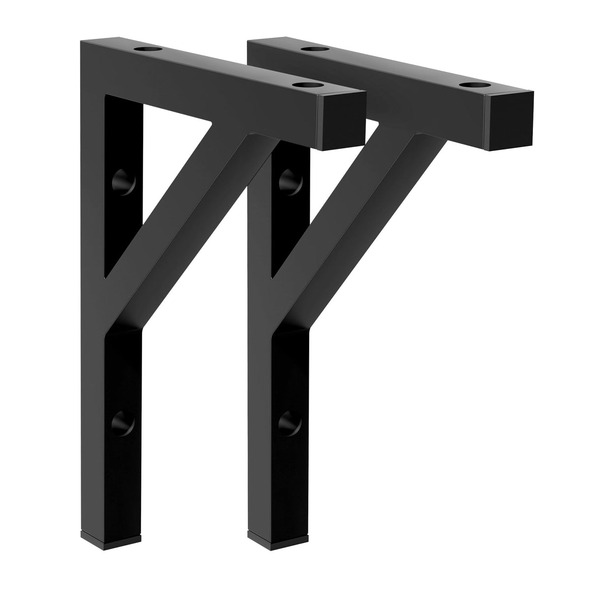 Stützwinkel Stahl | 28 x 21,5 cm | Schwarz (2er-Set)