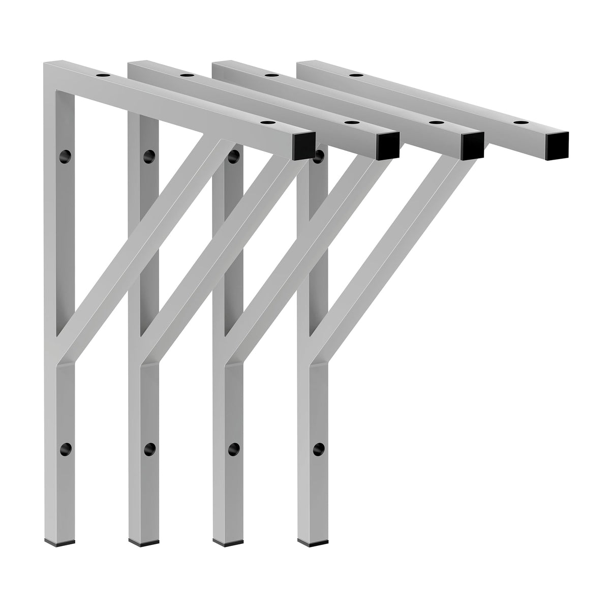 Stützwinkel Stahl | 53 x 45,5 cm | Silber (4er-Set)
